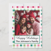 Roze kerstman feestdagenkaart (Voorkant)