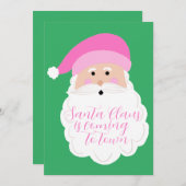 Roze Kerstman Fotokaart Feestdagenkaart (Voorkant / Achterkant)