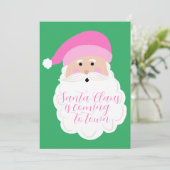 Roze Kerstman Fotokaart Feestdagenkaart (Staand voorkant)