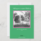 Roze Kerstman Fotokaart Feestdagenkaart (Achterkant)