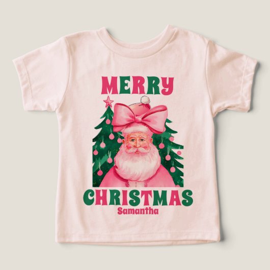 Roze Kerstman gepersonaliseerde naam (Design voorkant)
