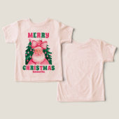 Roze Kerstman gepersonaliseerde naam (Ontwerp Voorkant & Achterkant)