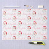 Roze Kerstman Gezicht Personaliseren Kerstvakantie Tissuepapier (Craft)