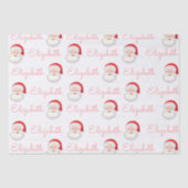 Roze Kerstman Gezicht Personaliseren Kerstvakantie Tissuepapier (Voorkant)