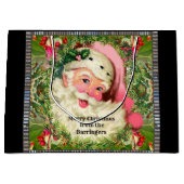  roze kerstman groot cadeauzakje (Voorkant)