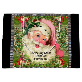  roze kerstman groot cadeauzakje