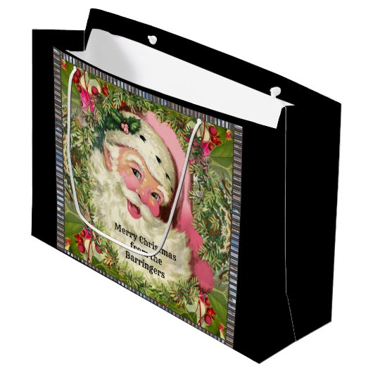  roze kerstman groot cadeauzakje (Voorkant Gekanteld)