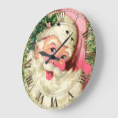 roze kerstman grote klok (Hoek)