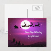 Roze Kerstman houdt nooit op met geloven in vrolij Feestdagenkaart (Voorkant / Achterkant)