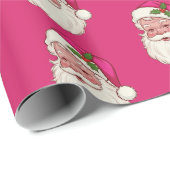  Roze Kerstman inpakpapier (Rol Hoek)