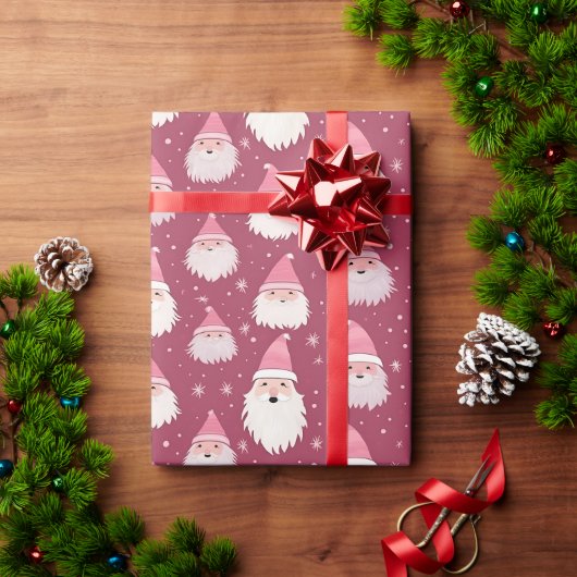  Roze Kerstman inpakpapier (Feestdagen Geschenken)