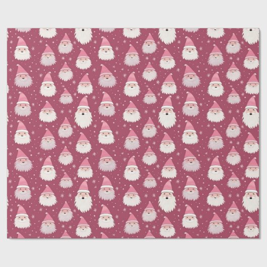 Roze Kerstman inpakpapier (Vlak)