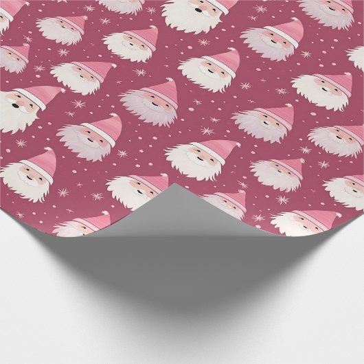  Roze Kerstman inpakpapier (Hoek)