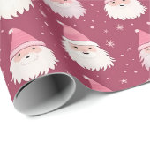  Roze Kerstman inpakpapier (Rol Hoek)