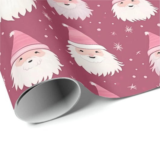Roze Kerstman inpakpapier (Rol Hoek)