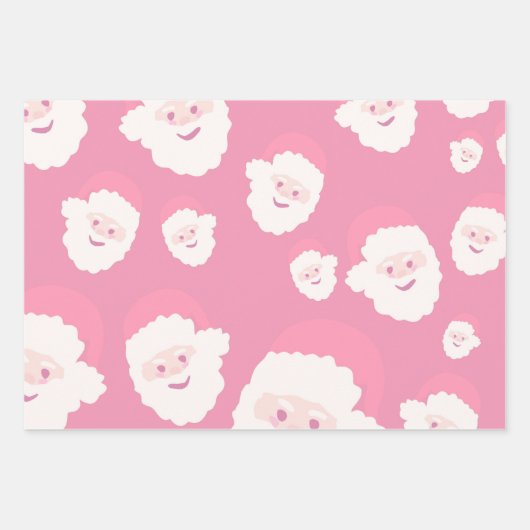 Roze kerstman inpakpapier vel (Voorkant 2)