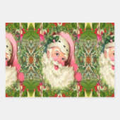  roze kerstman inpakpapier vel (Voorkant 3)