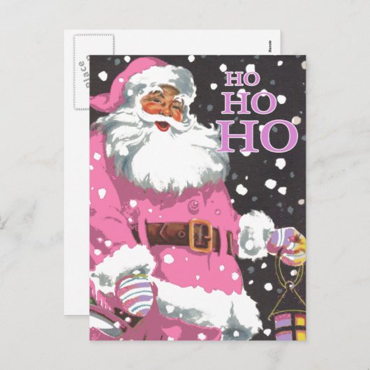 Roze Kerstman Kaart (Voorkant / Achterkant)