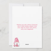 Roze Kerstman Kabouter Jolly Feestdagenkaart (Achterkant)