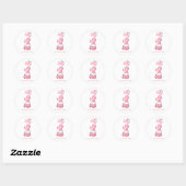 Roze Kerstman Kabouter Met Boom Vrolijk Ronde Sticker (Vel)