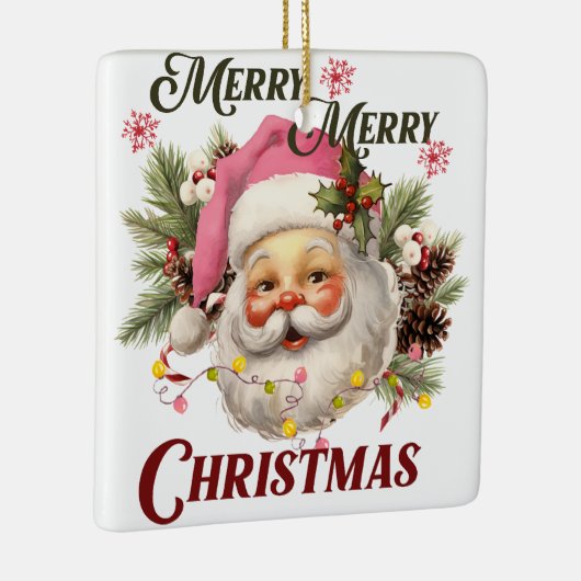  roze kerstman keramisch ornament (Rechts)