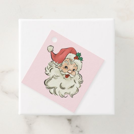 Roze  kerstman, kerst bedankjes labels (In situ)