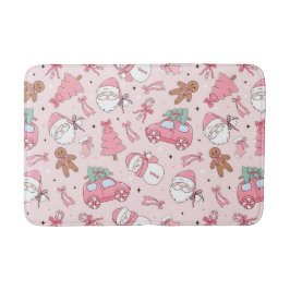 Roze Kerstman Kerstbadmat Badmat