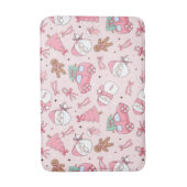 Roze Kerstman Kerstbadmat Badmat (Voorkant Verticaal)