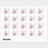 Roze Kerstman Kerstcadeautag Sticker (Vel)