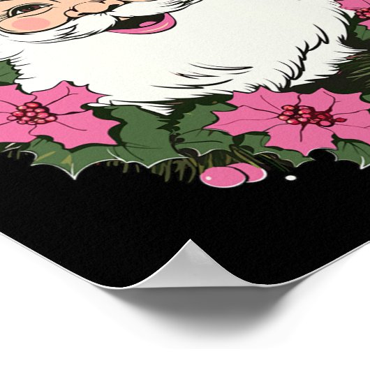  Roze Kerstman Kerstman Vrolijk Kerstfeest Vrouwen Poster (Hoek)