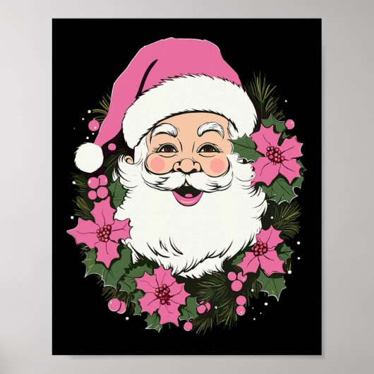  Roze Kerstman Kerstman Vrolijk Kerstfeest Vrouwen Poster (Voorkant)