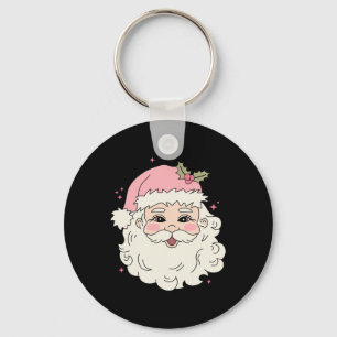 Roze Kerstman Kerstman Vrolijk Kerstfeest Vrouwen Sleutelhanger