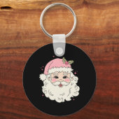  Roze Kerstman Kerstman Vrolijk Kerstfeest Vrouwen Sleutelhanger (Voorkant)
