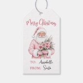 Roze Kerstman Kerstmis Cadeaulabel (Voorkant)