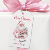 Roze Kerstman Kerstmis Cadeaulabel