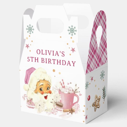 Roze Kerstman Koekje Kerstmis Verjaardag Bedankdoosjes (Geopend)