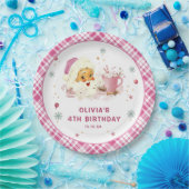 Roze Kerstman Koekje Verjaardagsfeest Papieren Bordje (Feest)