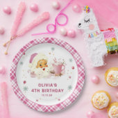 Roze Kerstman Koekje Verjaardagsfeest Papieren Bordje (Feest)