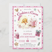 Roze Kerstman koekjes en cacao Verjaardag Kaart (Voorkant)