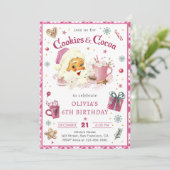 Roze Kerstman koekjes en cacao Verjaardag Kaart (Staand voorkant)