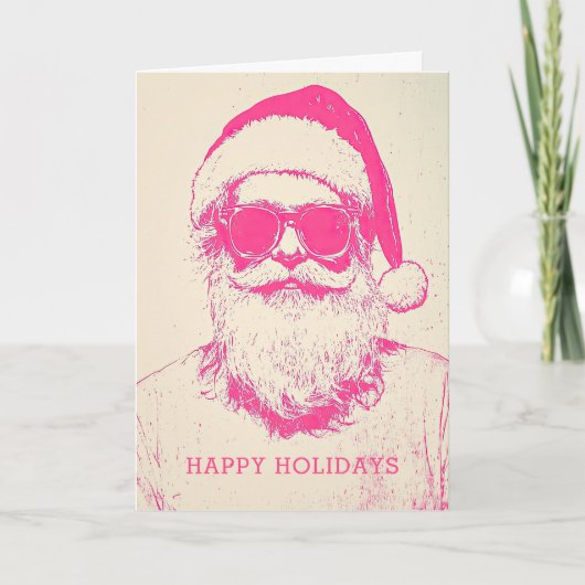 Roze Kerstman Leuke Casual Kerstmis Feestdagen Kaart (Voorkant)