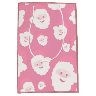 Roze kerstman medium cadeauzakje
