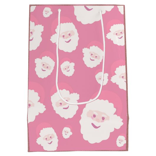 Roze kerstman medium cadeauzakje (Achterkant)