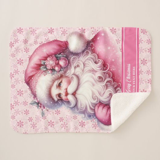 Roze Kerstman Meisjes Deken Custom Pinkmas (Voorkant (horizontaal))
