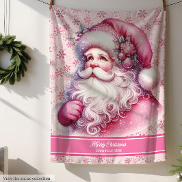 Roze Kerstman Meisjes Deken Custom Pinkmas