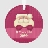 Roze kerstman met naam ornament (achterkant)