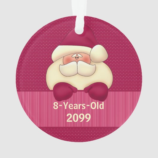 Roze kerstman met naam ornament (achterkant)