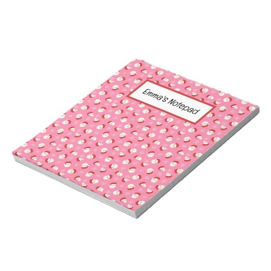 Roze Kerstman Notitieblok (Linkerzijde)