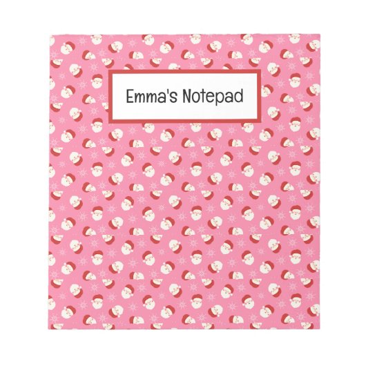 Roze Kerstman Notitieblok (Voorkant)