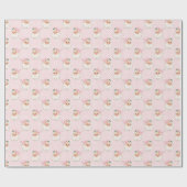 roze kerstman op polkadot inpakpapier (Vlak)